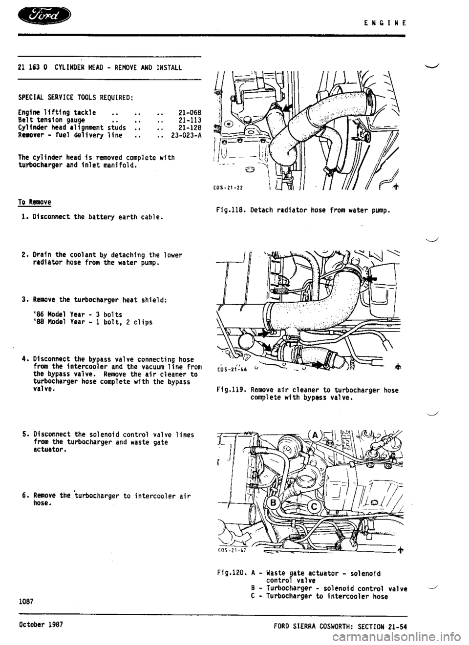 FORD ESCORT RS COSWORTH 1996 1.G Workshop Manual 