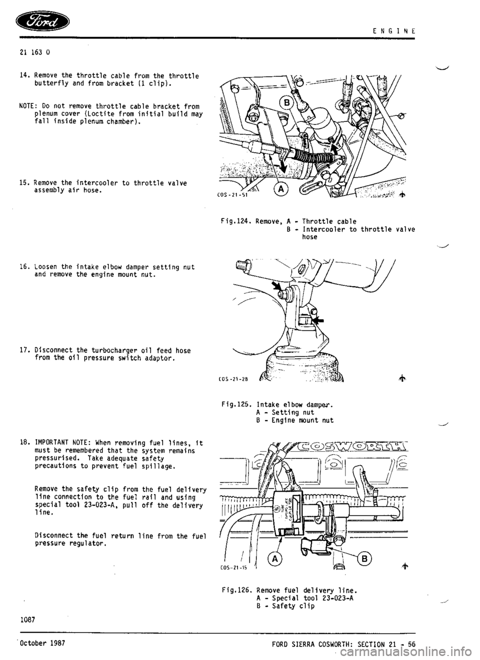 FORD ESCORT RS COSWORTH 1996 1.G Workshop Manual 
