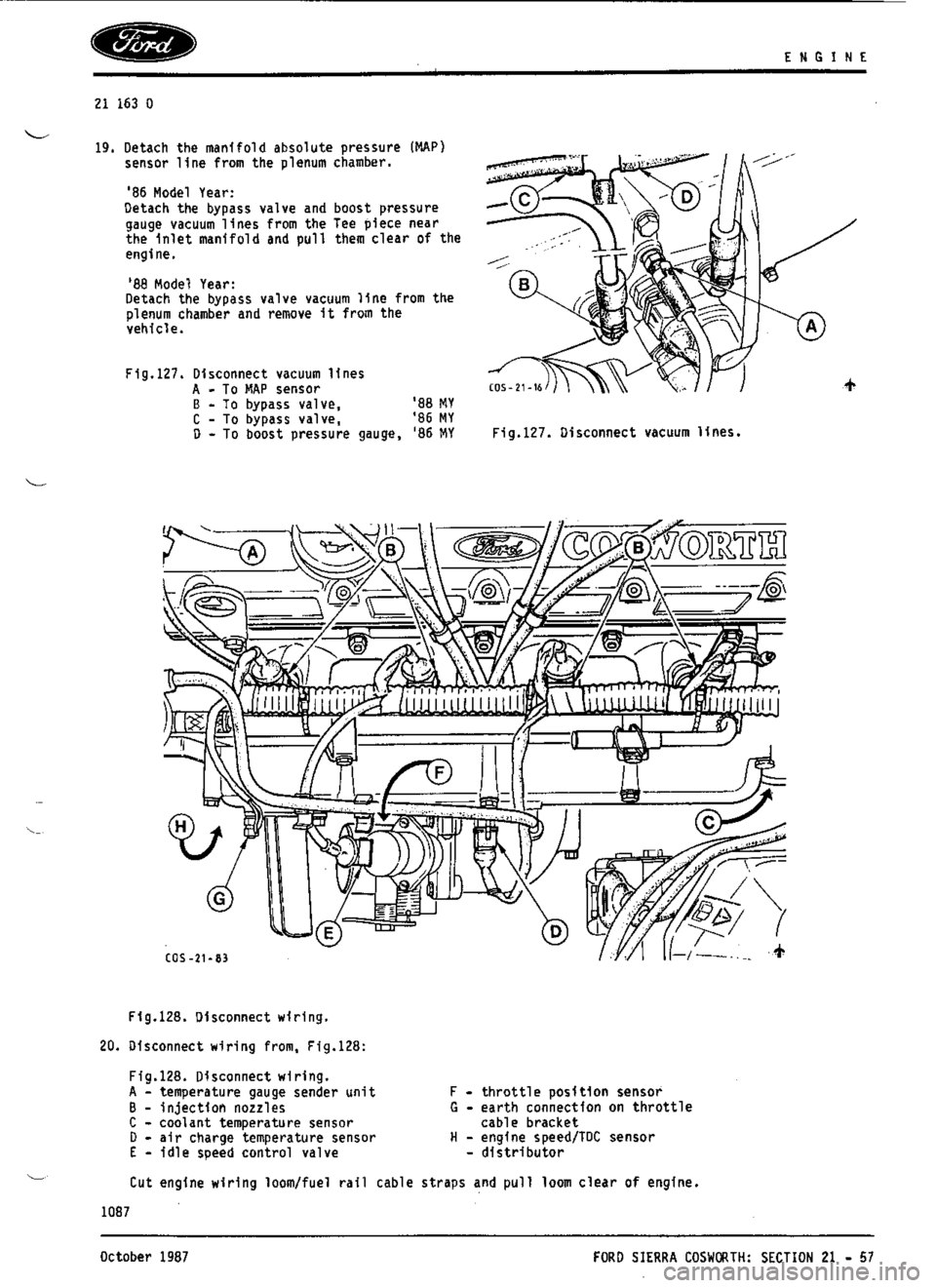 FORD ESCORT RS COSWORTH 1996 1.G Workshop Manual 