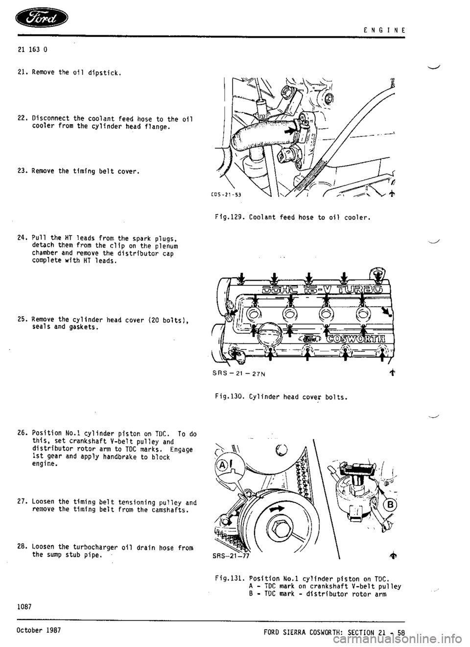 FORD ESCORT RS COSWORTH 1996 1.G Workshop Manual 