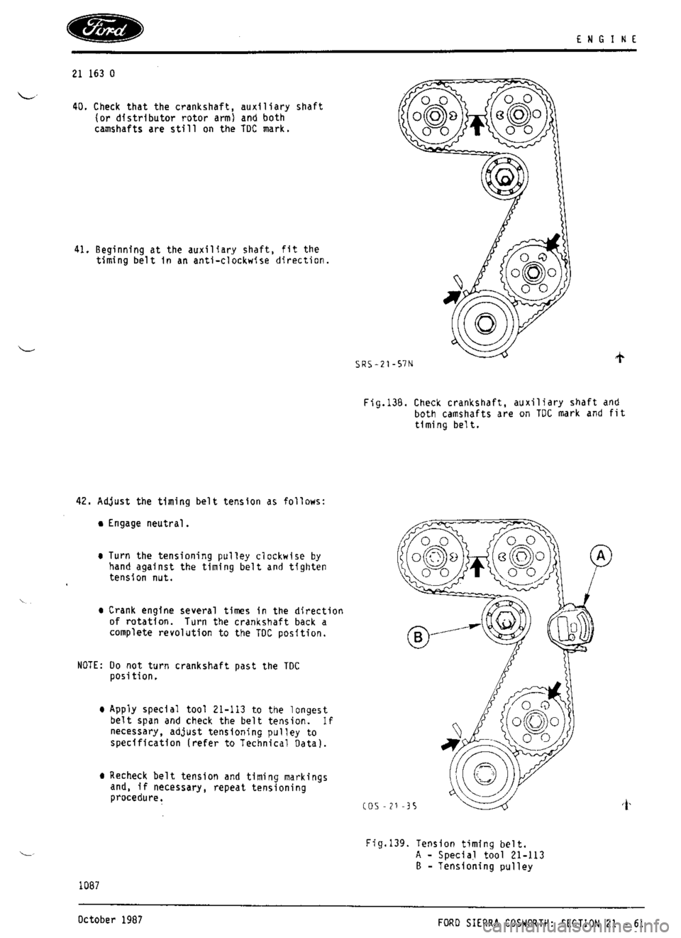 FORD ESCORT RS COSWORTH 1996 1.G Workshop Manual 