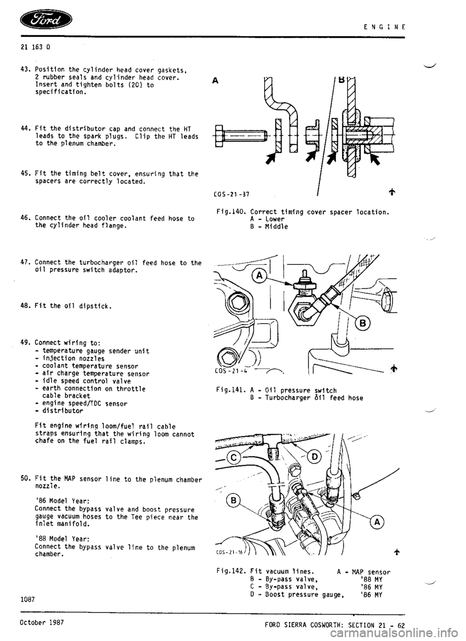 FORD ESCORT RS COSWORTH 1996 1.G Workshop Manual 