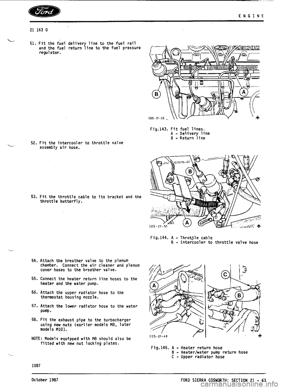 FORD ESCORT RS COSWORTH 1996 1.G Workshop Manual 