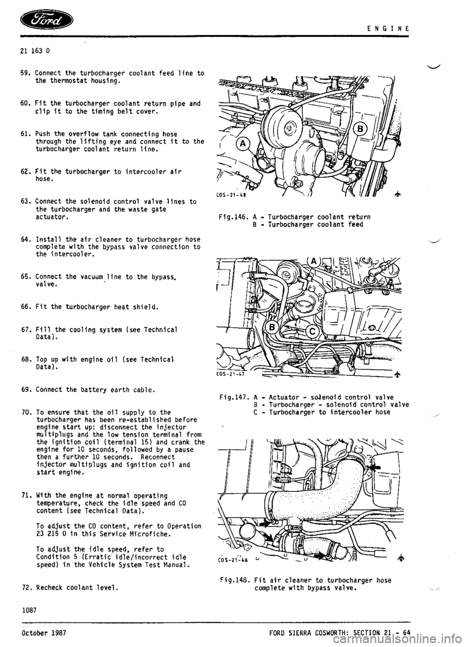 FORD ESCORT RS COSWORTH 1996 1.G Workshop Manual 