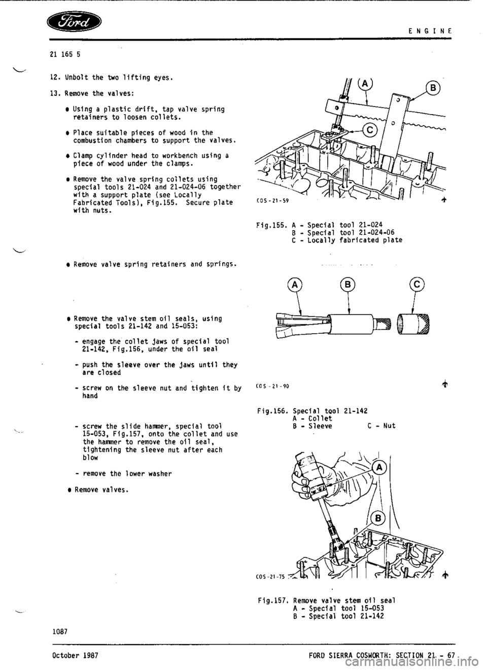 FORD ESCORT RS COSWORTH 1996 1.G Workshop Manual 