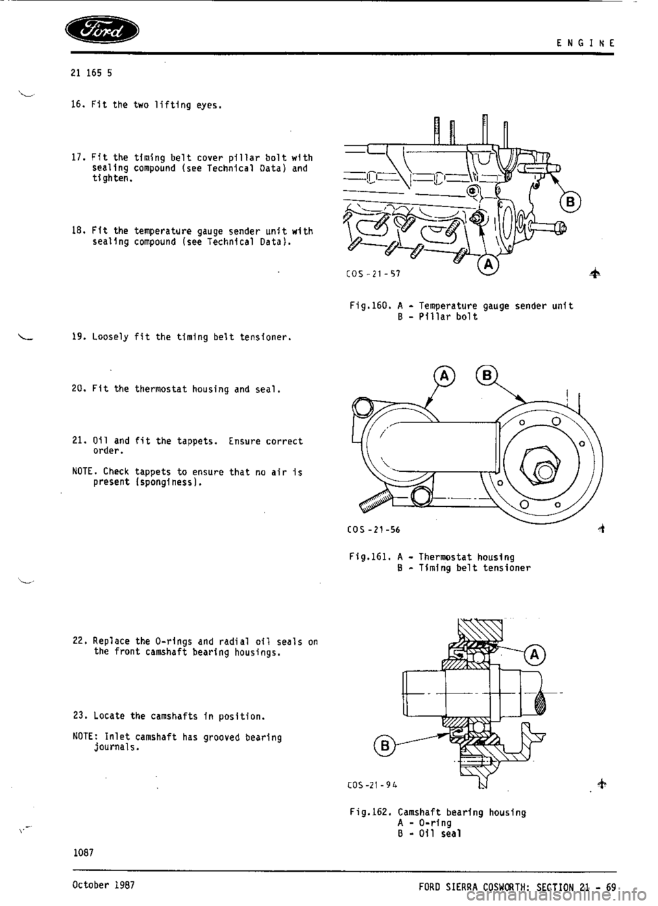 FORD ESCORT RS COSWORTH 1996 1.G Workshop Manual 