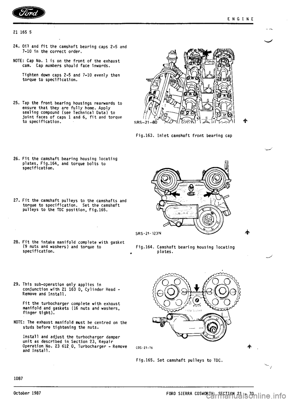 FORD SIERRA RS COSWORTH 1987 1.G Workshop Manual 