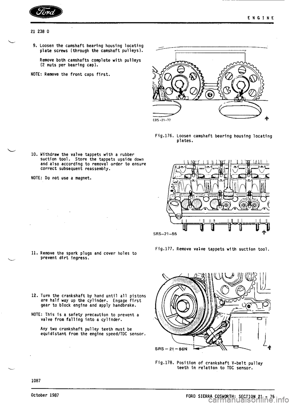 FORD SIERRA RS COSWORTH 1987 1.G Workshop Manual 
