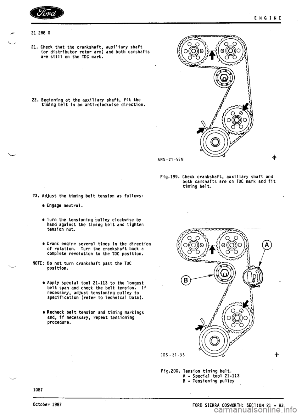 FORD ESCORT RS COSWORTH 1994 1.G Workshop Manual 