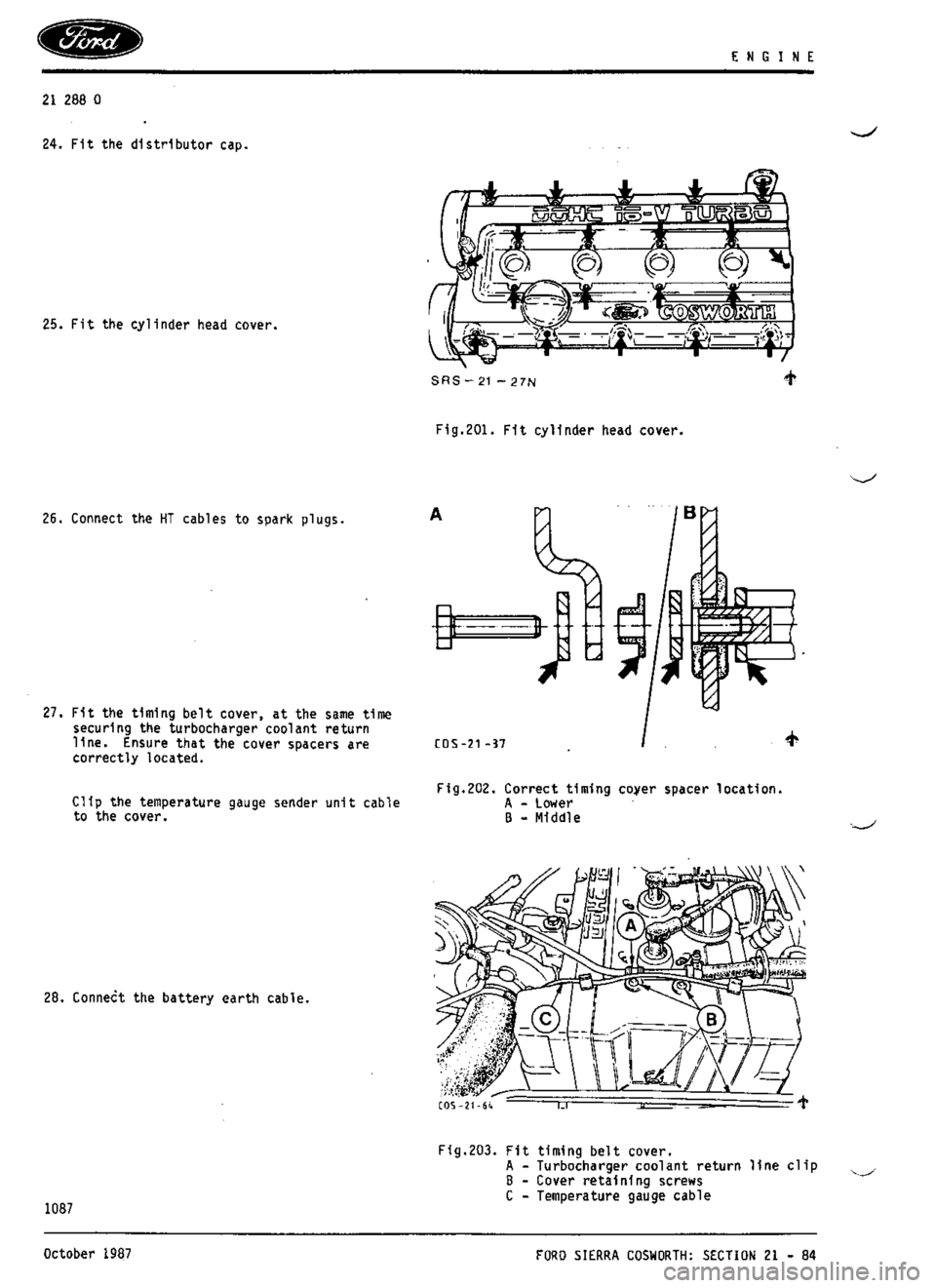 FORD ESCORT RS COSWORTH 1994 1.G Workshop Manual 