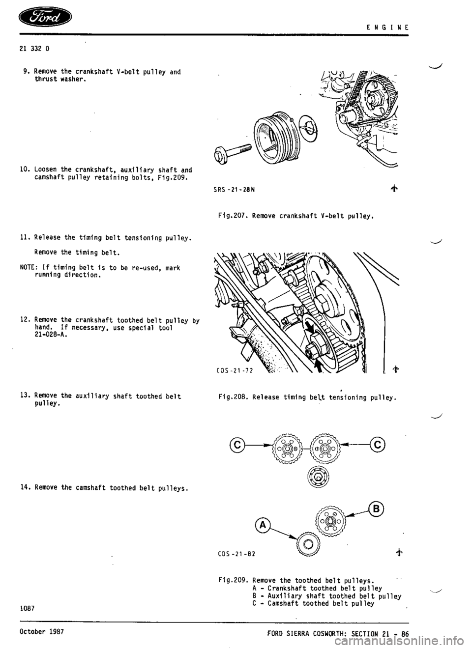 FORD ESCORT RS COSWORTH 1994 1.G Workshop Manual 
