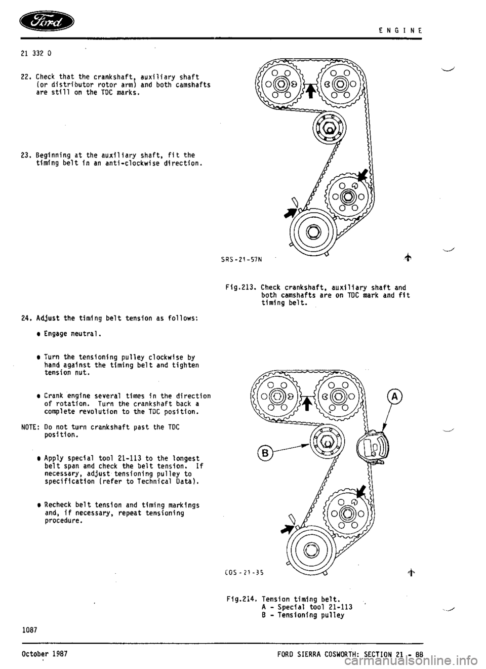FORD ESCORT RS COSWORTH 1994 1.G Workshop Manual 