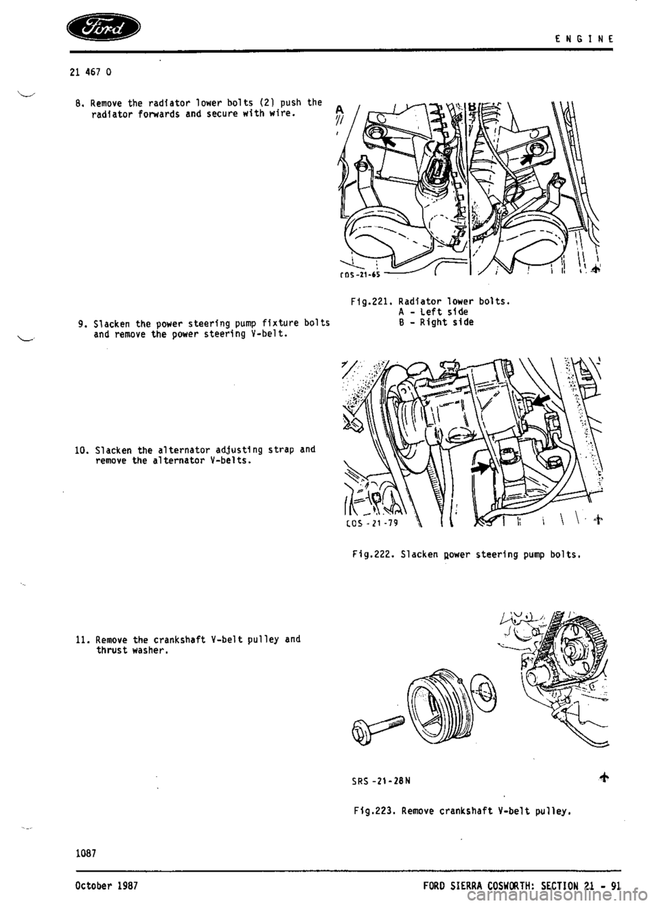 FORD ESCORT RS COSWORTH 1994 1.G Workshop Manual 
