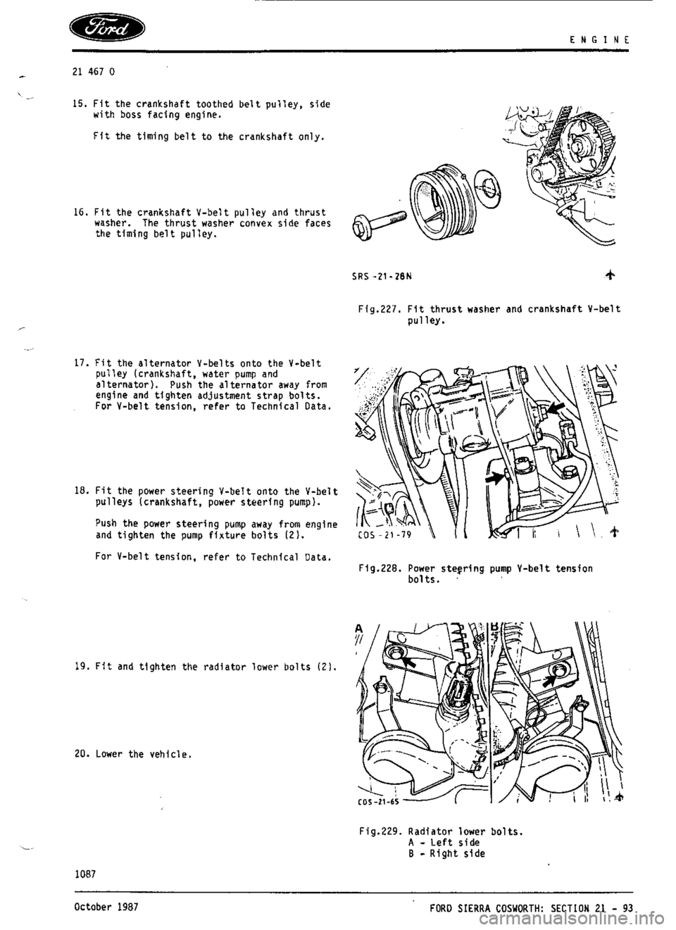FORD ESCORT RS COSWORTH 1994 1.G Workshop Manual 