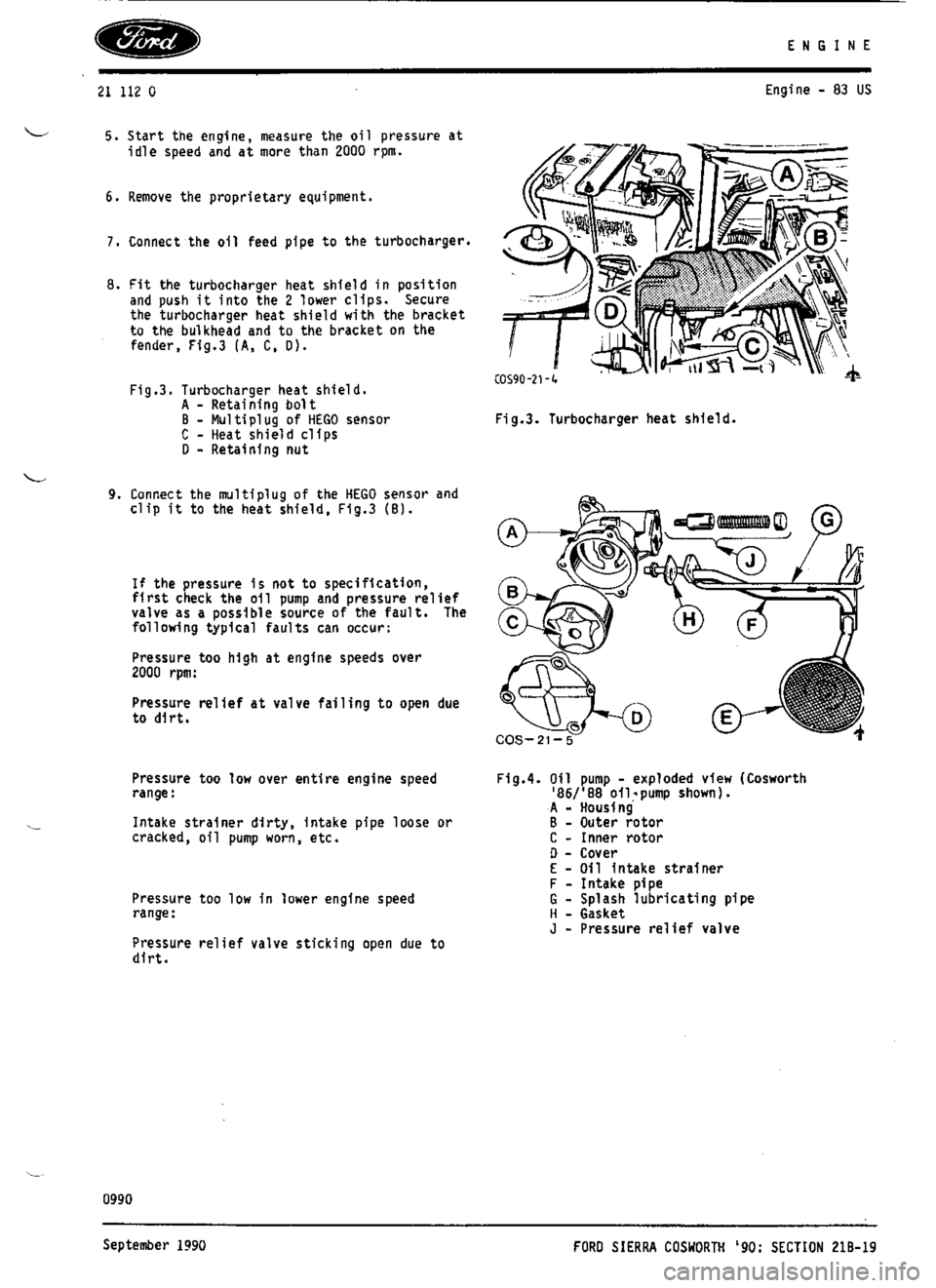 FORD ESCORT RS COSWORTH 1994 1.G Workshop Manual 