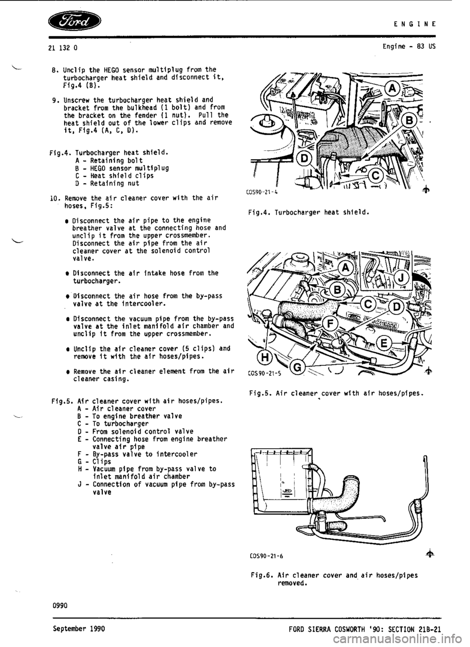 FORD SIERRA RS COSWORTH 1990 1.G Workshop Manual 