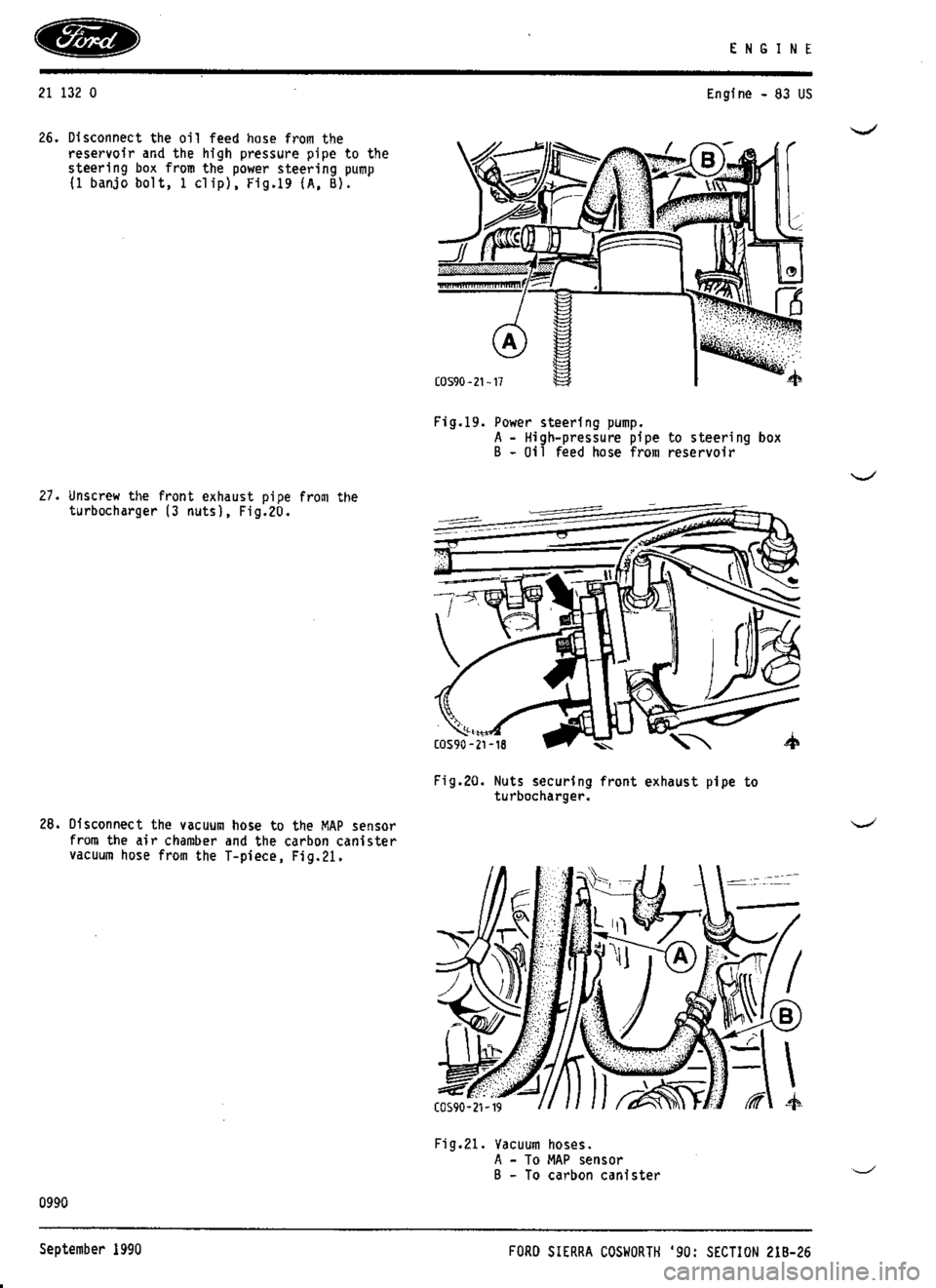 FORD SIERRA RS COSWORTH 1990 1.G Workshop Manual 