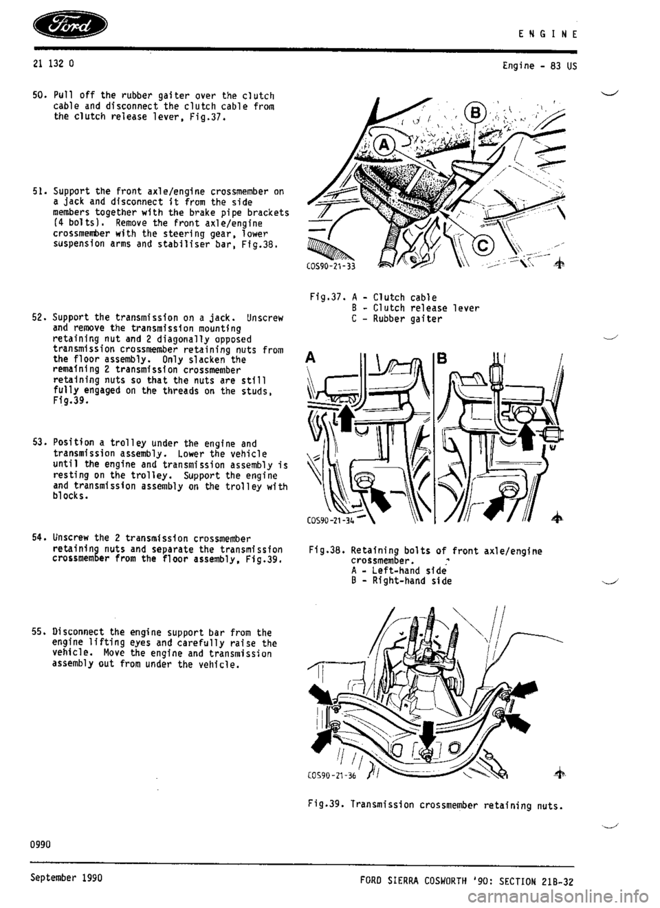 FORD ESCORT RS COSWORTH 1994 1.G Workshop Manual 