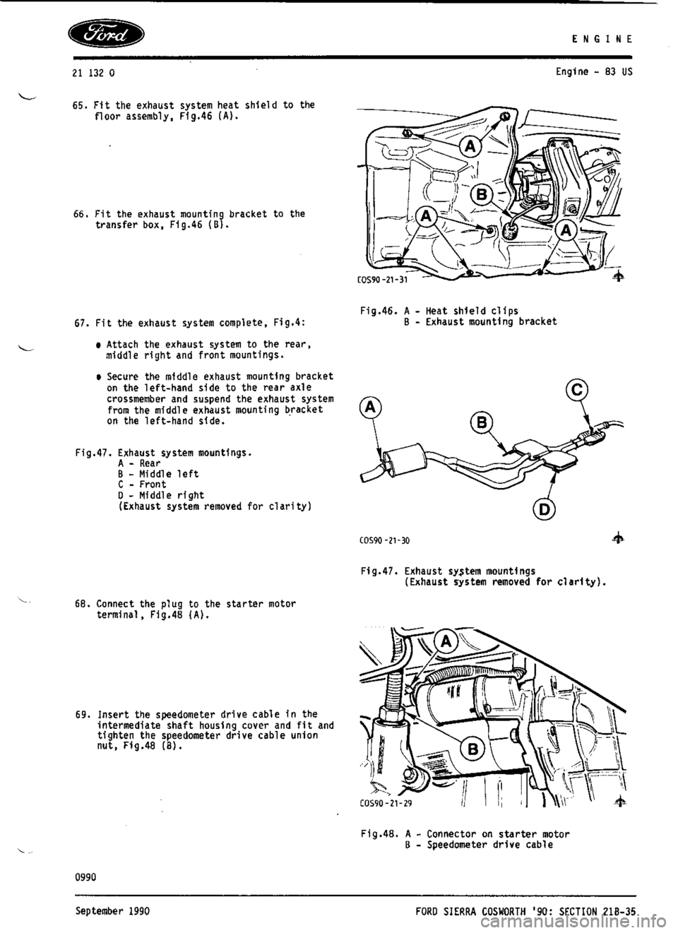 FORD ESCORT RS COSWORTH 1994 1.G Workshop Manual 