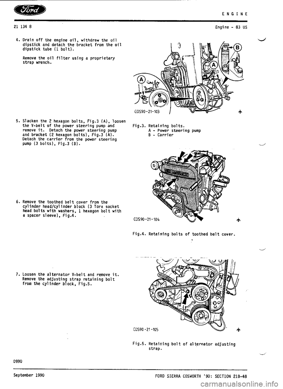 FORD ESCORT RS COSWORTH 1996 1.G Workshop Manual 