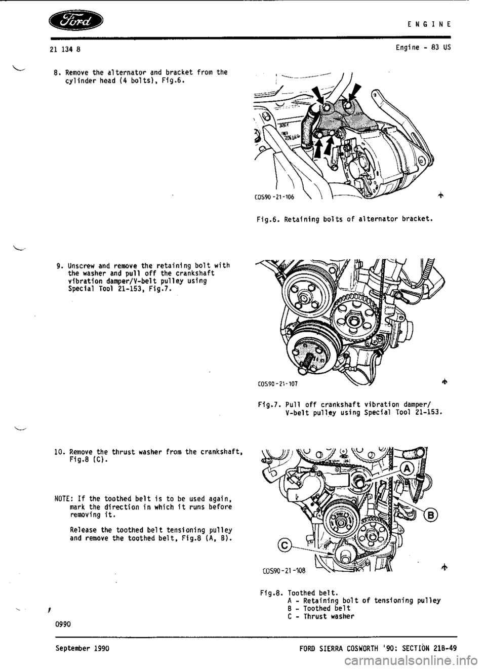 FORD ESCORT RS COSWORTH 1996 1.G Workshop Manual 