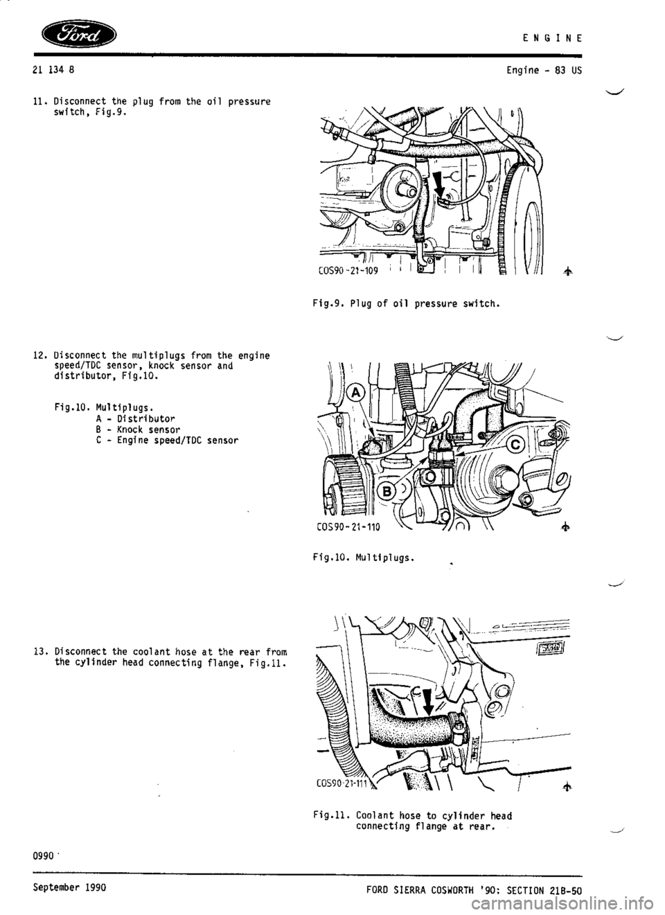 FORD ESCORT RS COSWORTH 1996 1.G Workshop Manual 