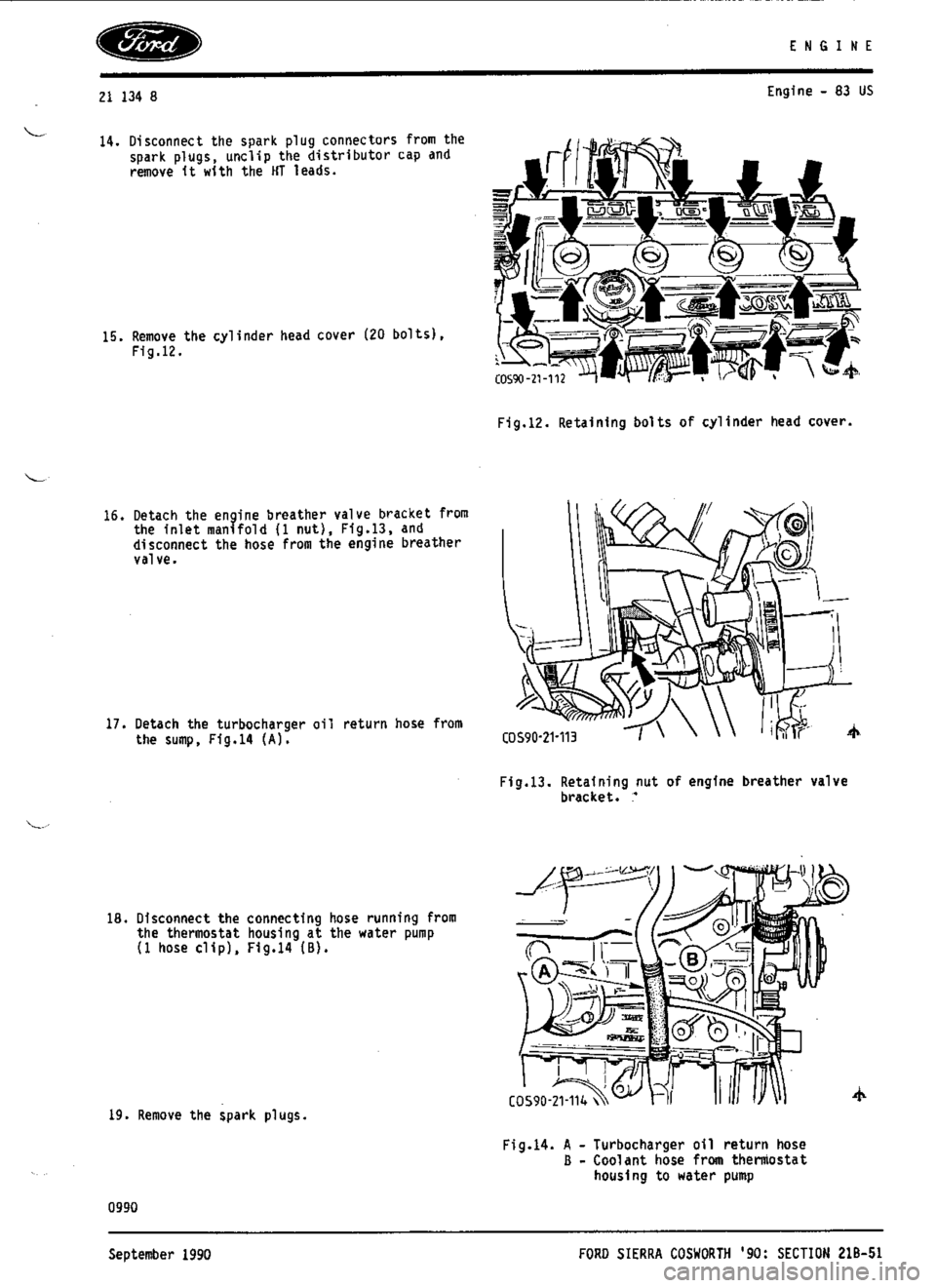 FORD ESCORT RS COSWORTH 1996 1.G Workshop Manual 