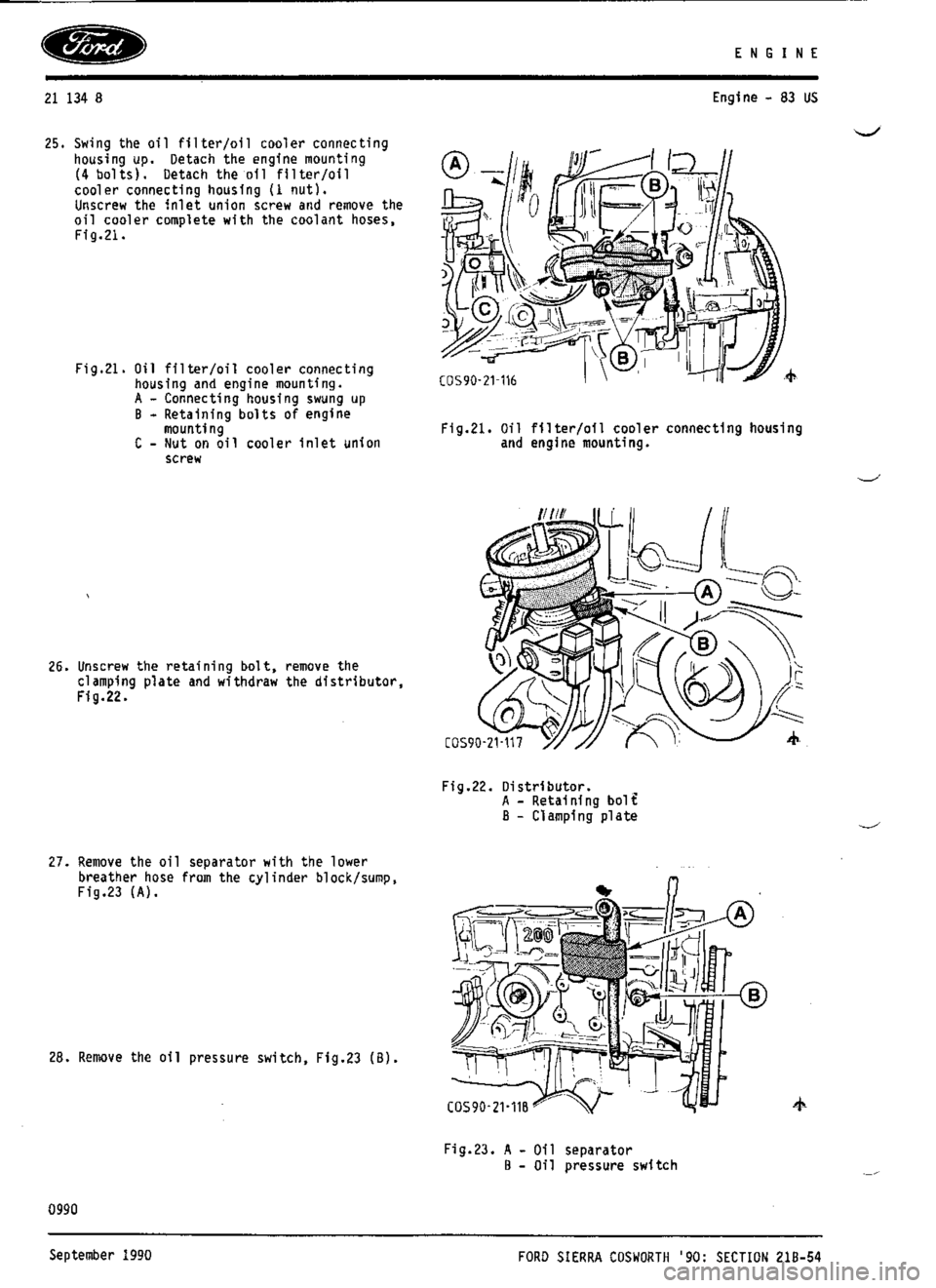 FORD ESCORT RS COSWORTH 1994 1.G Workshop Manual 