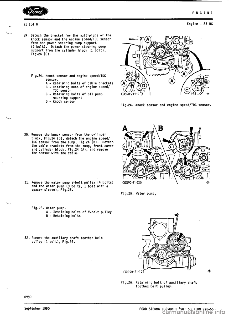FORD ESCORT RS COSWORTH 1994 1.G Workshop Manual 