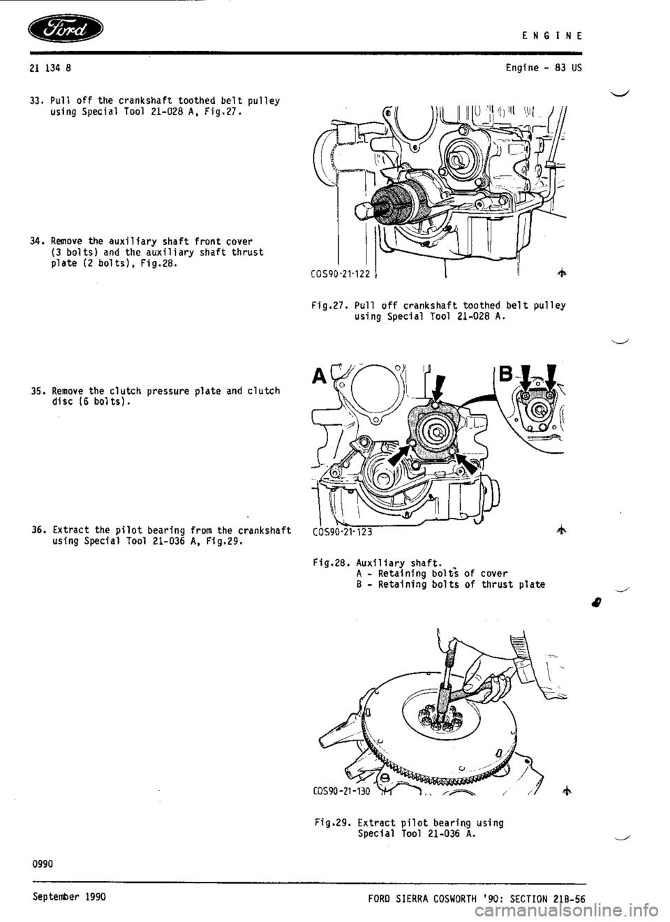 FORD ESCORT RS COSWORTH 1994 1.G Workshop Manual 