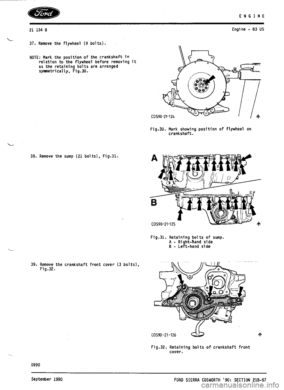 FORD ESCORT RS COSWORTH 1994 1.G Workshop Manual 