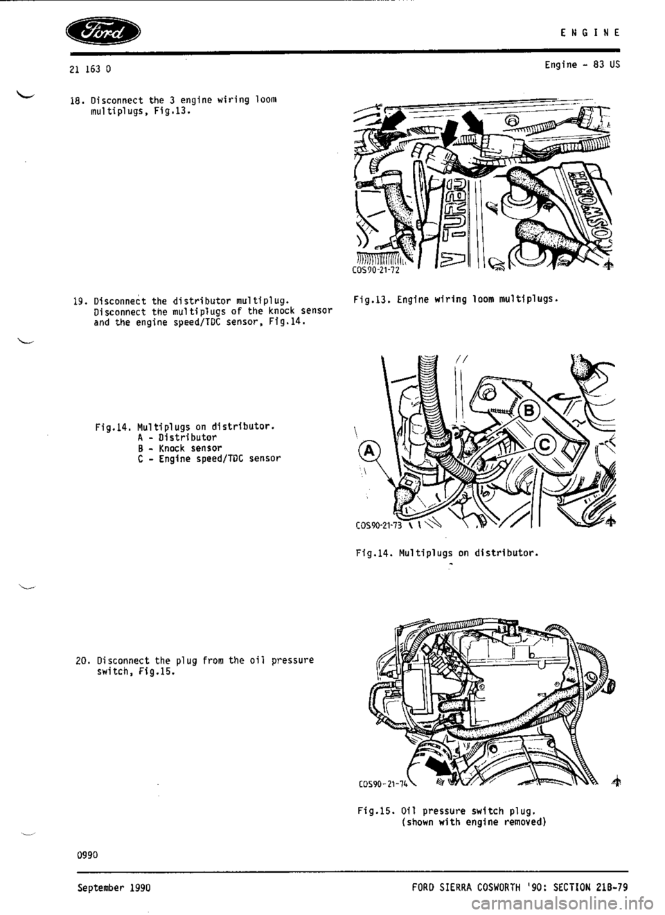 FORD SIERRA RS COSWORTH 1990 1.G Workshop Manual 