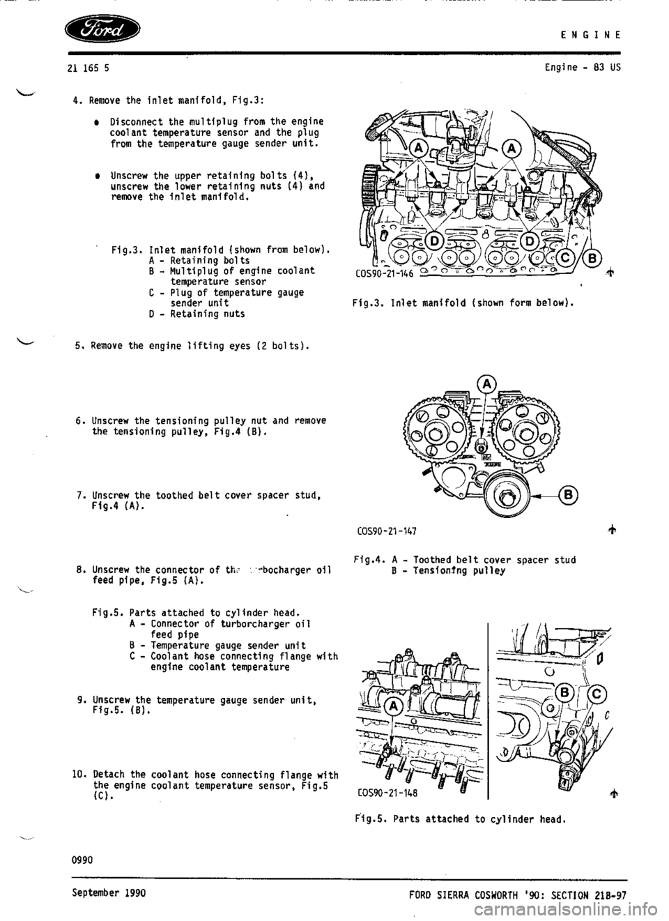 FORD ESCORT RS COSWORTH 1994 1.G Workshop Manual 