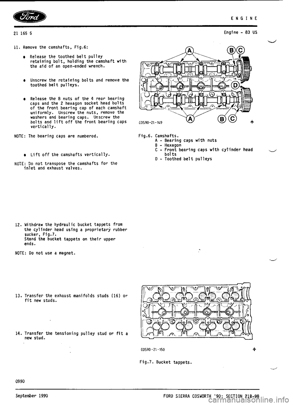 FORD ESCORT RS COSWORTH 1994 1.G Workshop Manual 
