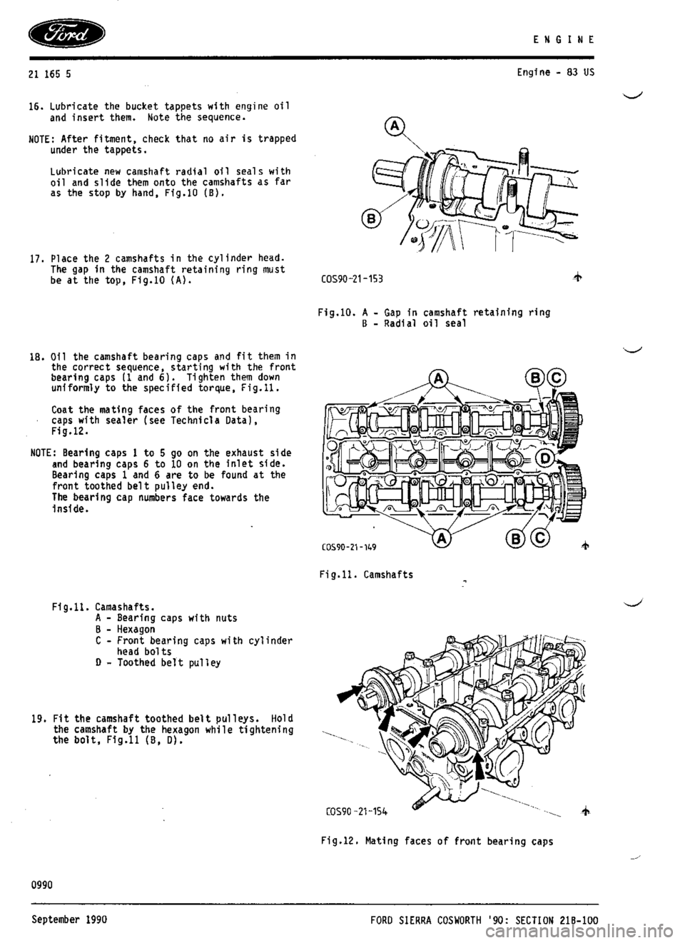 FORD ESCORT RS COSWORTH 1994 1.G Workshop Manual 