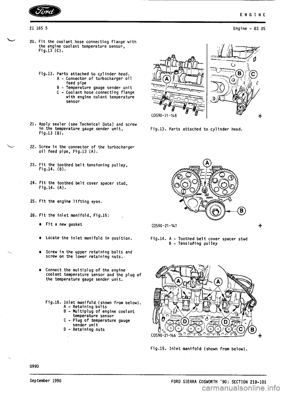 FORD ESCORT RS COSWORTH 1994 1.G Workshop Manual 
