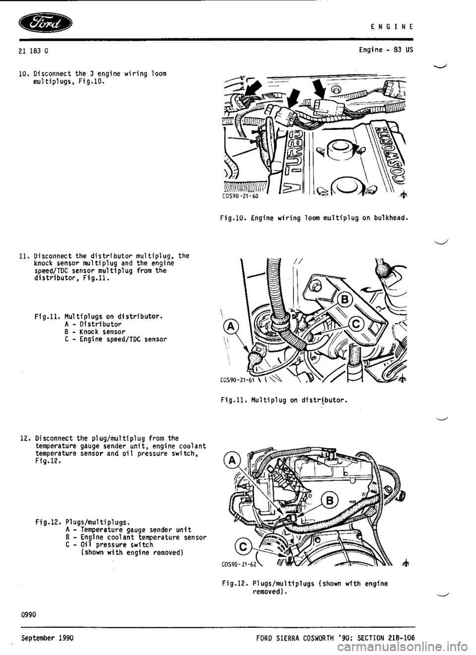 FORD ESCORT RS COSWORTH 1994 1.G Workshop Manual 