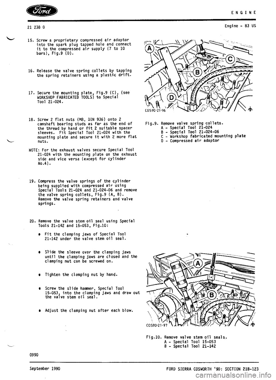 FORD SIERRA RS COSWORTH 1987 1.G Workshop Manual 
