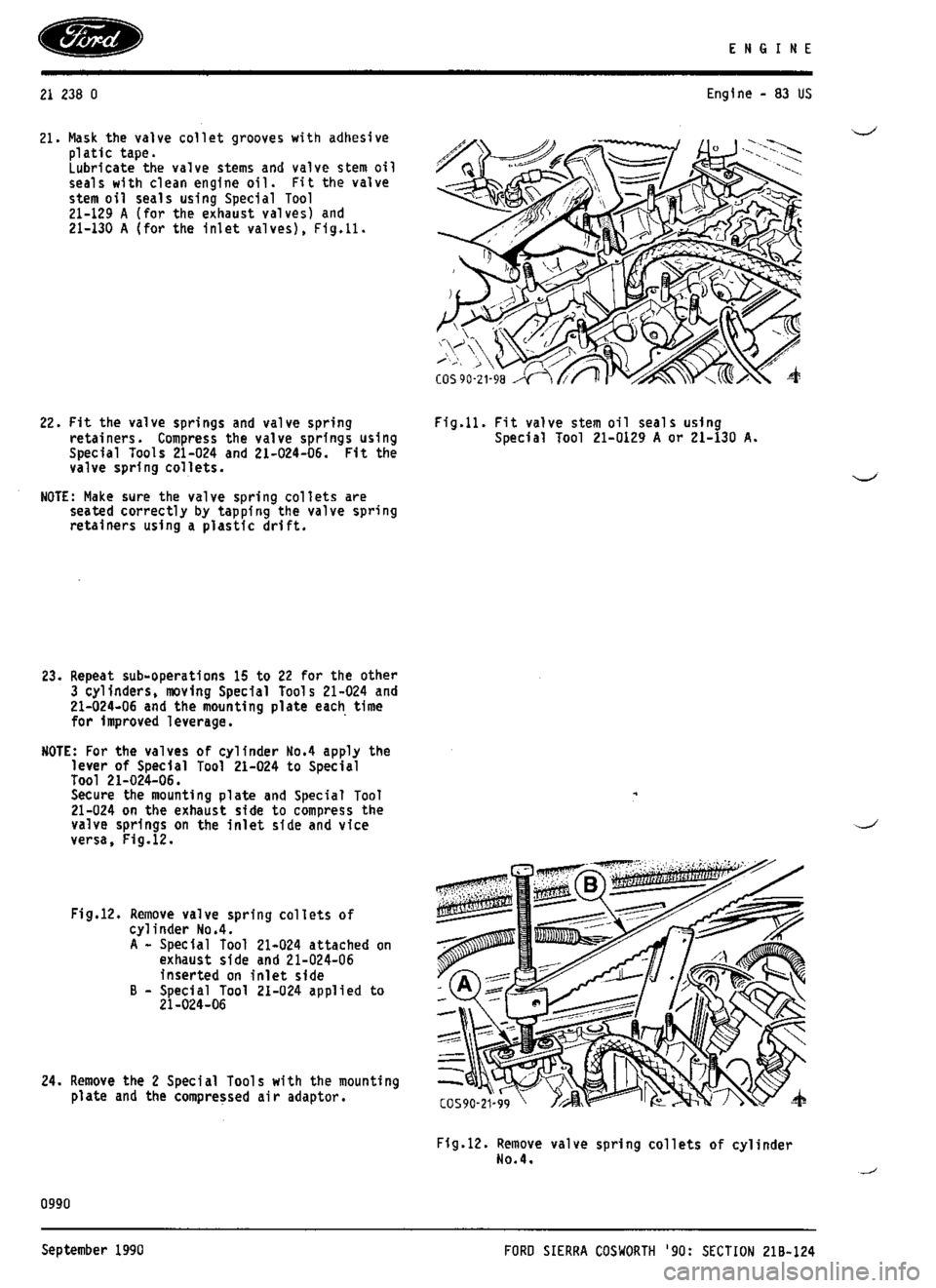 FORD SIERRA RS COSWORTH 1987 1.G Workshop Manual 