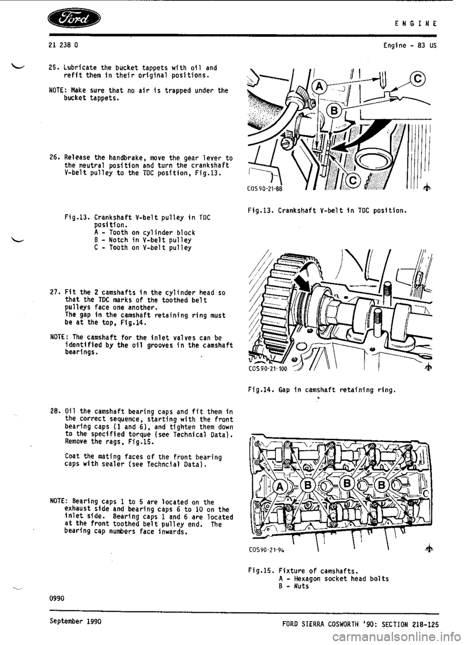 FORD ESCORT RS COSWORTH 1994 1.G Workshop Manual 
