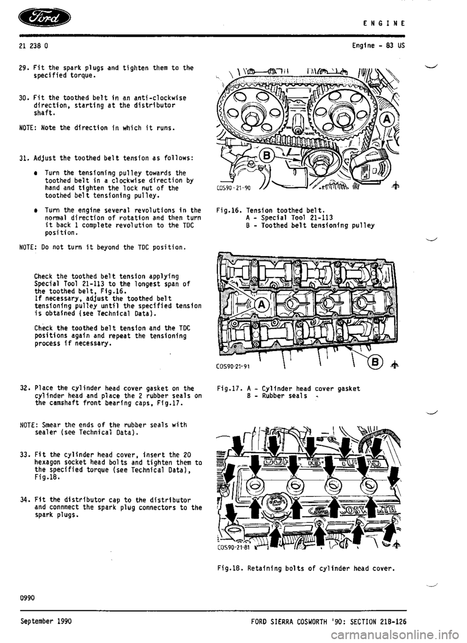 FORD ESCORT RS COSWORTH 1994 1.G Workshop Manual 