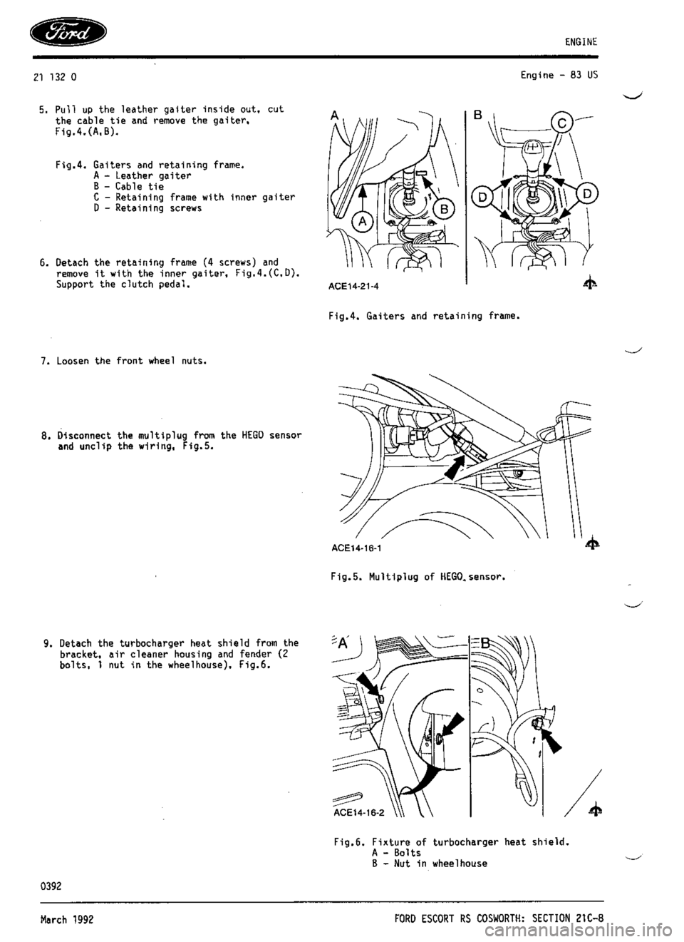 FORD SIERRA RS COSWORTH 1990 1.G Workshop Manual 