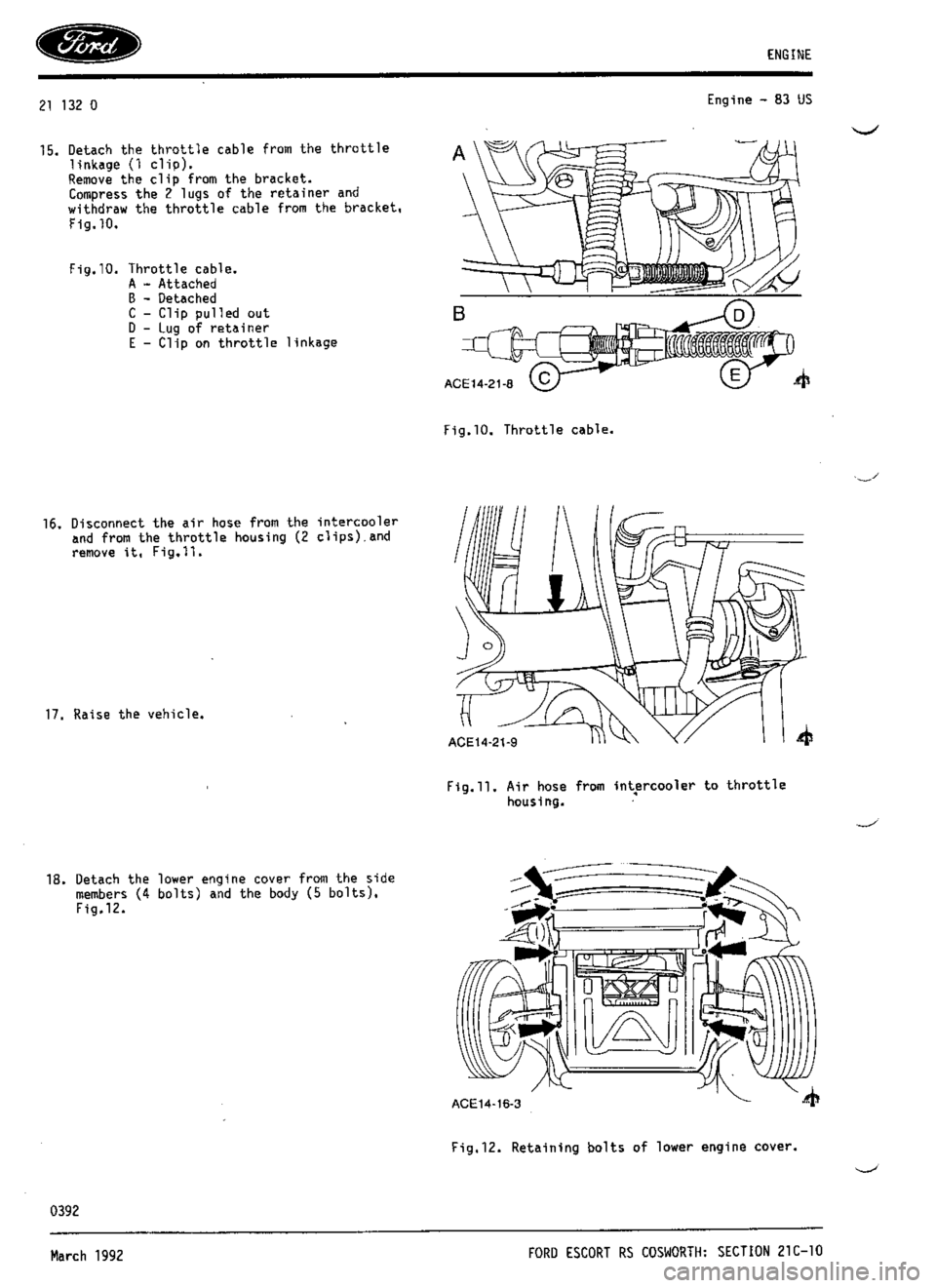 FORD SIERRA RS COSWORTH 1990 1.G Workshop Manual 