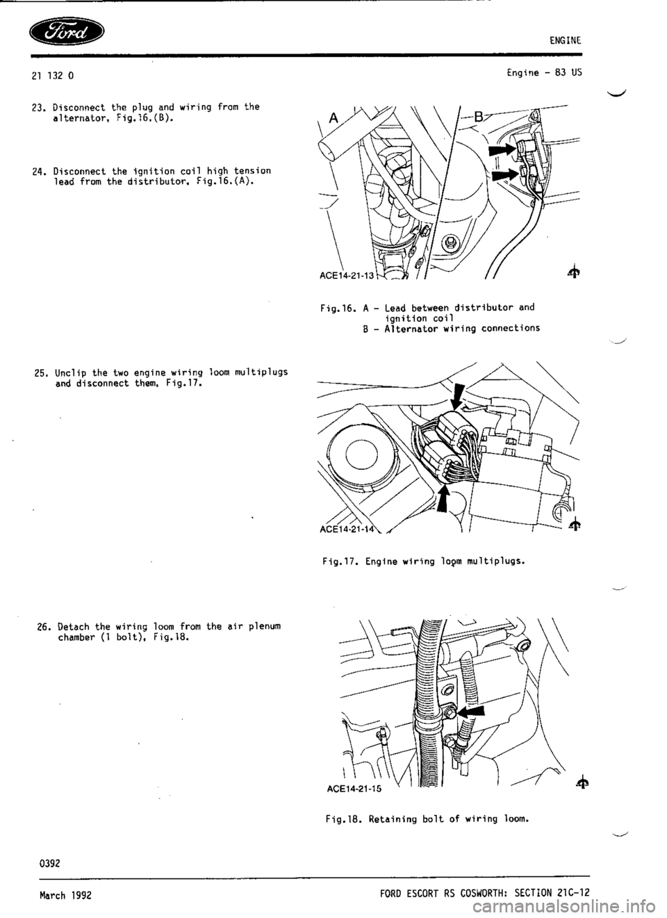 FORD SIERRA RS COSWORTH 1990 1.G Workshop Manual 