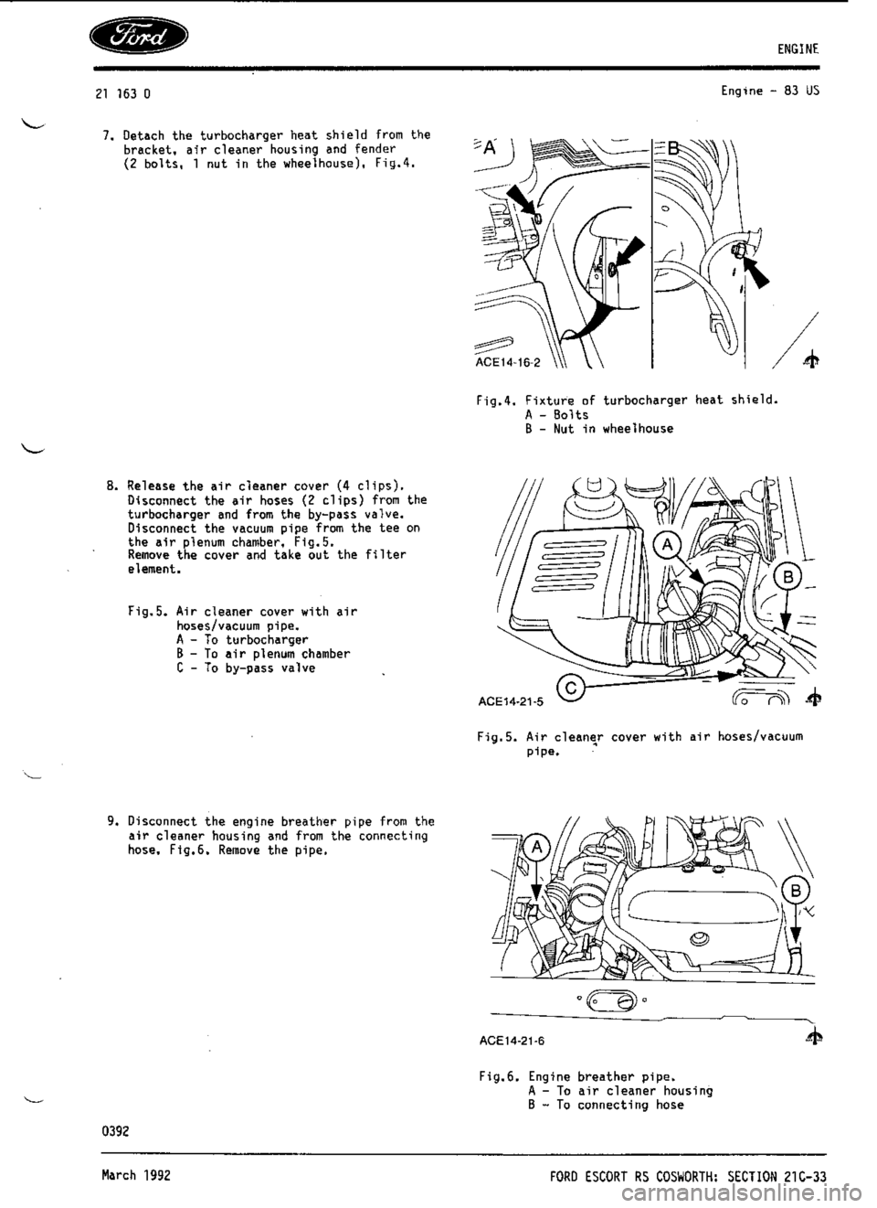 FORD ESCORT RS COSWORTH 1994 1.G Workshop Manual 