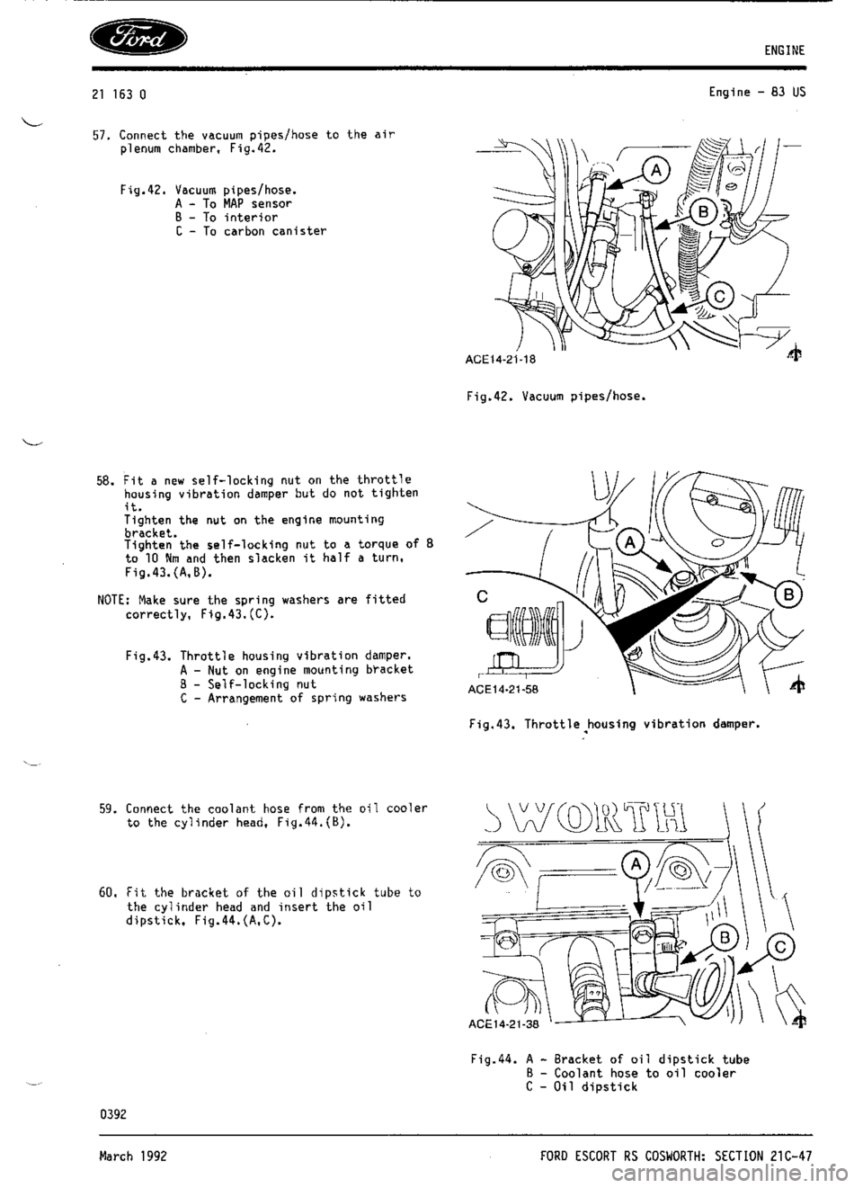 FORD SIERRA RS COSWORTH 1987 1.G Workshop Manual 