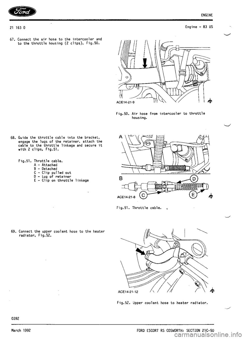 FORD SIERRA RS COSWORTH 1987 1.G Workshop Manual 