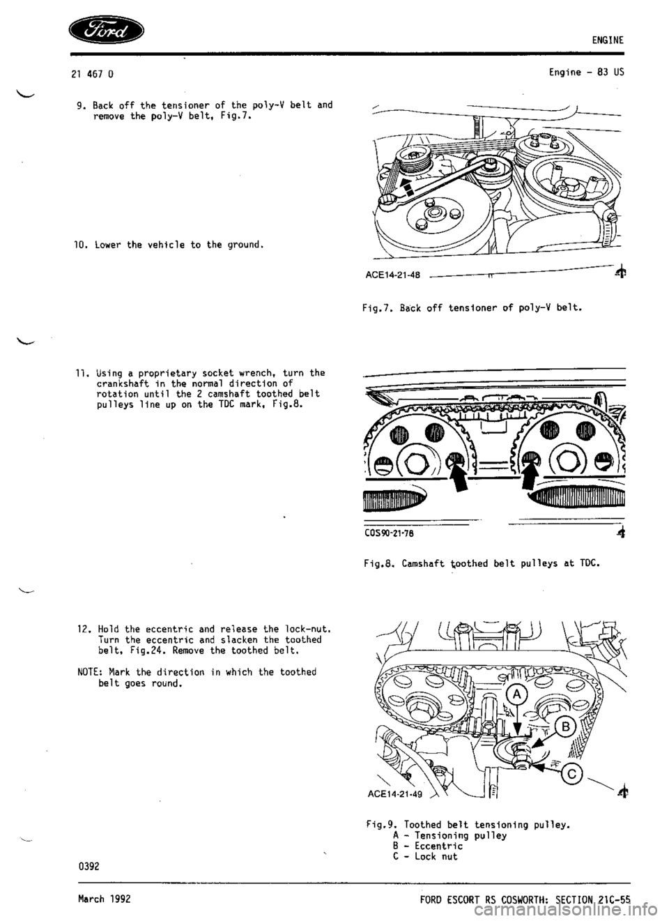 FORD SIERRA RS COSWORTH 1987 1.G Workshop Manual 