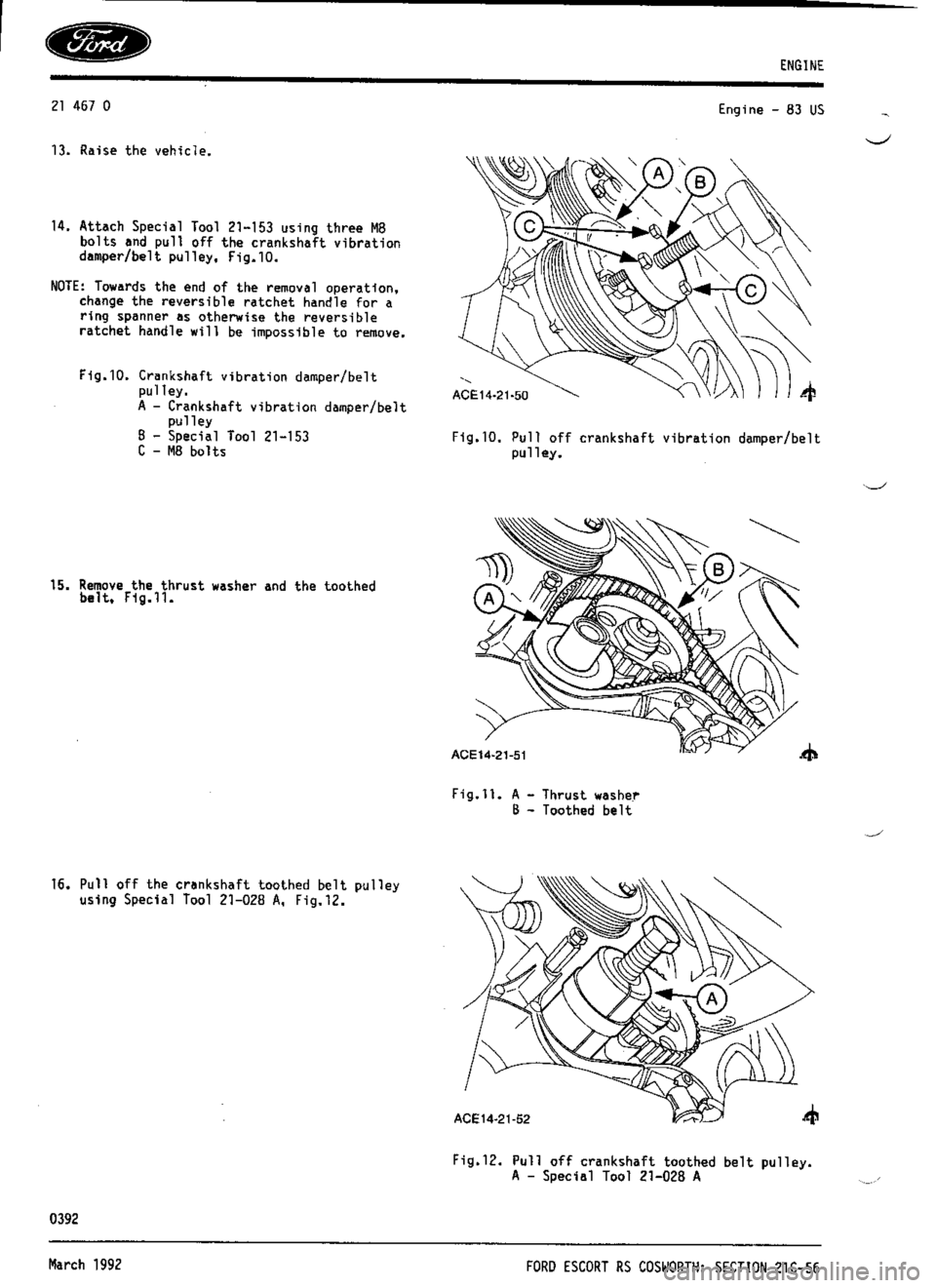 FORD SIERRA RS COSWORTH 1987 1.G Workshop Manual 