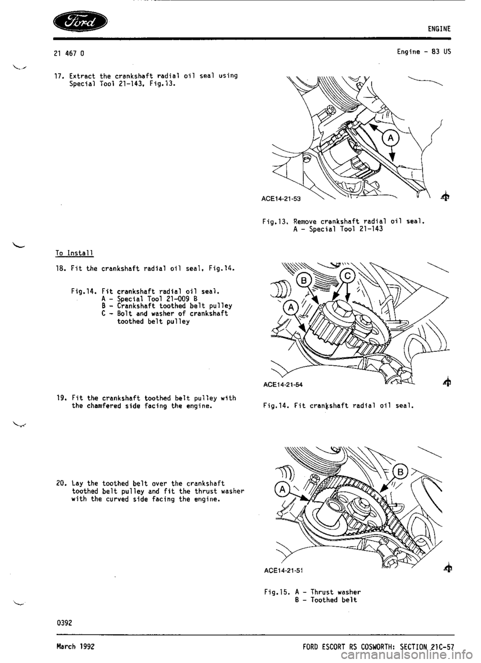FORD SIERRA RS COSWORTH 1987 1.G Workshop Manual 